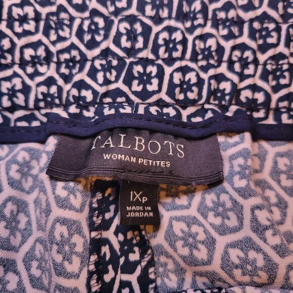 Talbots Petites Women's Blue Honey Kikkou Design Pull On Lounge Jogger Pants 1XP - Picture 4 of 8